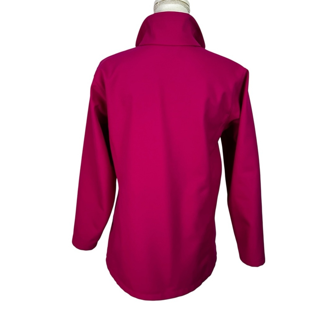 Columbia Women’s Front Zip Lined Jacket Sz Large Hot Pink Color Flaw/Pilling - Picture 4 of 14